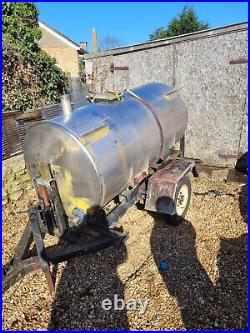 1000L diesel bowser fuel fast tow trailer, stainless steel tank and trailer