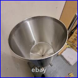 100L (approx) Stainless Steel Conical Tank (non food grade) with leg supports