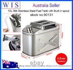 10L 304 Stainless Steel Jerry Can Fuel/Water Storage Fuel Tank Petrol Canister