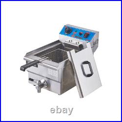 10L Commercial Electric Deep Fryer Single Tank Stainless Steel Fat Chip withBasket
