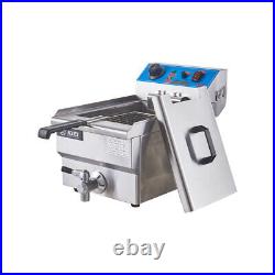 10L Commercial Electric Deep Fryer Single Tank Stainless Steel Fat Chip withBasket