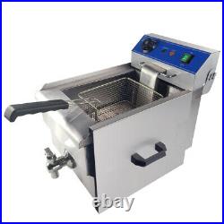 10L Commercial Electric Fryer Stainless Steel Single Tank Chip Basket Chip Fryer