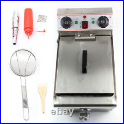 10L Electric Deep Fryer Fat Chip Single Tank Commercial 3000W Stainless Steel