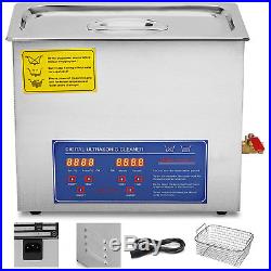 10L Ultrasonic Cleaners Cleaning Jewellery Strong Digital Bath Tank Timer Heat