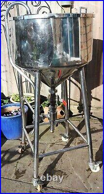 115L Stainless Steel 316 Conical Mixing Vessel Tank Reactor + Stand Biodiesel