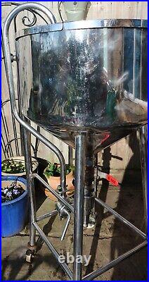 115L Stainless Steel 316 Conical Mixing Vessel Tank Reactor + Stand Biodiesel