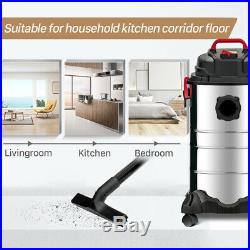 1200W 30L 4-in-1 Wet & Dry Vacuum Cleaner Dust Extractor Stainless Steel Tank