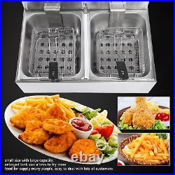 12L Commercial Electric Deep Fat Chip Fryer Large Double Tank Stainless Steel UK