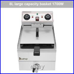 12L Commercial Electric Deep Fat Fryer Tank Fry Chip Basket Stainless Steel UK
