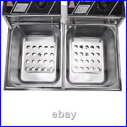 12L Oil Commercial Stainless Steel Electric Deep Fat Chip Fryer Dual Tank