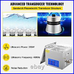 15L Stainless Steel Digital Ultrasonic Cleaner Timer Heater Cleaning Tank