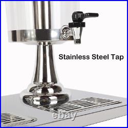 16L Commercial Stainless Steel Beverage Dispenser 2-Tank Drink Juice Dispenser