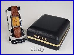1970s CITIZEN 66-1279 Men's Watch Tank Style Cal 0153 17 Jewels Copper Dial