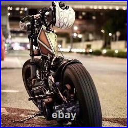 1Set Silver Handmade Motorcycle Oil Gas Fuel Tank For Harley Honda Steed 400 600