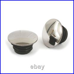 1 Pair Fuel Tank Cap Stainless Steel Domed for Harley Davidson 82 95