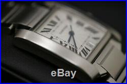 2000 Cartier Mens Tank 38mm, stainless steel with invoice 2302