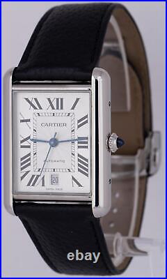2022 PAPERS Cartier Tank Must XL 31mm Stainless Steel Date Watch 4324 B+P