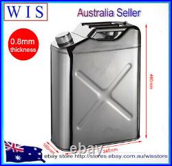 20L 304 Stainless Steel Jerry Can Fuel Tank Petrol Canister Oil Container, 0.8mm