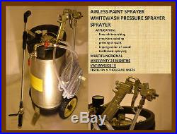 20ltr Pressure STAINLESS STEEL Tank Air Regulator Paint Pot Spray Gun 2x Hoses