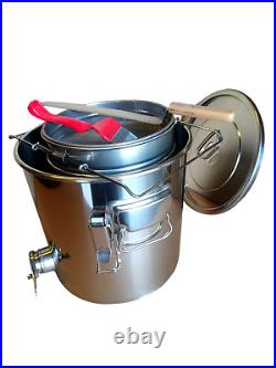 25kg Honey Settling Tank with Stainless Steel Gate + Double Strainer and Tools