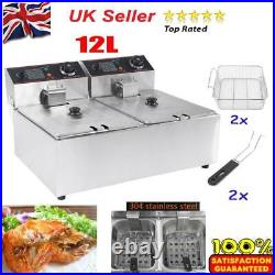 26L Stainless Steel Commercial Double Tanks Electric Deep Fat Fryer Equipment