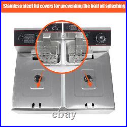 26L Stainless Steel Commercial Double Tanks Electric Deep Fat Fryer Equipment