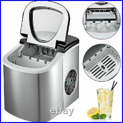 26 Ibs Ice Cube Maker Automatic Machine Bullet Ice 2.2L Water Tank 9 pcs