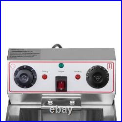 2 12.5QT Double Tank Stainless Steel Commercial Electric Deep Fryer Fat Chip