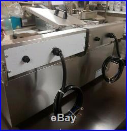 2x16L Commercial Stainless Steel Electric Deep Fryer Twin Double Tank Fat Chip