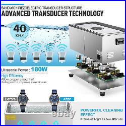 30L Ultrasonic Cleaner Ultra Sonic Bath Cleaning Timer Tank Heat Stainless Steel