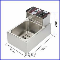32L Commercial Electric Deep Fryer Fat Chip Twin Dual Tank Stainless Steel 5000W
