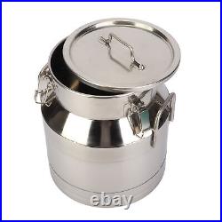 35L Stainless Steel Milk Can Tank Barrel Milk Canister Wine Pail with SEALED LID