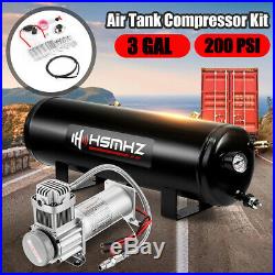 3GAL Air Tank 200PSI Compressor Onboard System Kit For Car Train Truck Horn 12V