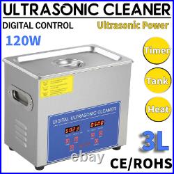 3L Stainless Ultrasonic Cleaner Ultra Sonic Bath Cleaning Tank Timer Heater