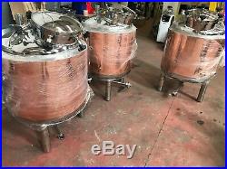 3 New 200 Litre Stainless Steel Part Copper Plated Brewery Serving Tanks