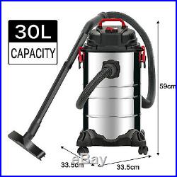 4-in-1 1200W 30L Wet&Dry Vacuum Cleaner Dust Extractor Stainless Steel Tank Home