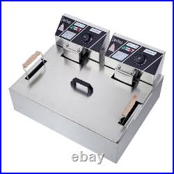 5000W 22L Commercial Electric Deep Fat Chip Fryer Large Tank Stainless Steel