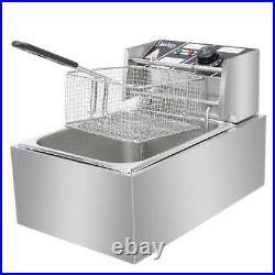 6L/12L Commercial Electric Deep Fryer Fat Chip Single/Dual Tank Stainless Steel