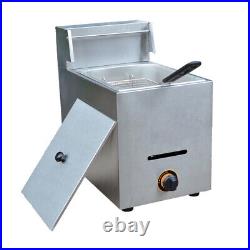 6L Commercial Gas LPG Fryer Stainless Steel Catering Frying Tool Single Tank New