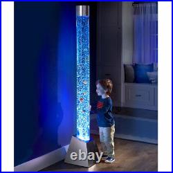 6' Light Bubble Show Fish Aquarium Tank LED Color Lights 8 Synth Fishes withRemote