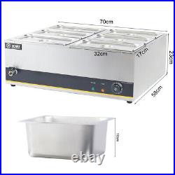 6-Tanks Electric Bain Marie Chafing Dish Commercial Use Food Buffet Warmer 1.6KW