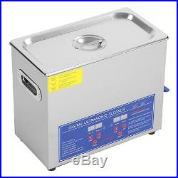 6l Digital Stainless Cleaner Ultra Sonic Bath Cleaning Tank Timer&heate Ce