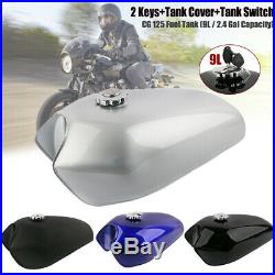 9L 2.4 Gal Cafe Racer Tank Tap Key Universal Motorcycle Fuel Gas for HONDA CG125