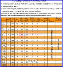 Adhesive Pressure Tank Stainless Steel Glue Dispenser Pressure Barrel