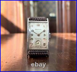 Art Deco Boxed 1930s Marvin tank watch, stainless case, cal 640 movement