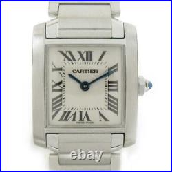 Auth Cartier Tank Francaise SM Wrist Watch W51008Q3 Quartz White Stainless steel