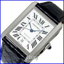 Auth Cartier Watch Tank Solo XL W5200027 Automatic Leather Ss Case 30mm F/s