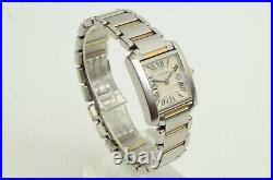 Authentic Cartier Tank Francaise 20mm Ladies Watch 18k Gold Stainless Steel 2384