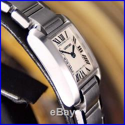 Authentic Cartier Tank Francaise Ref. 2384 Stainless Steel Quartz Ladies Watch