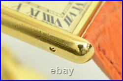Authentic Cartier Tank Vermeil 22mm Watch 18k Gold Stainless Steel Quartz Clip